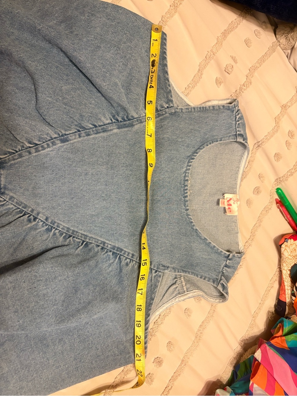 So Me Light Blue Denim Sleeveless Peplum Tank - Picture 5 of 5